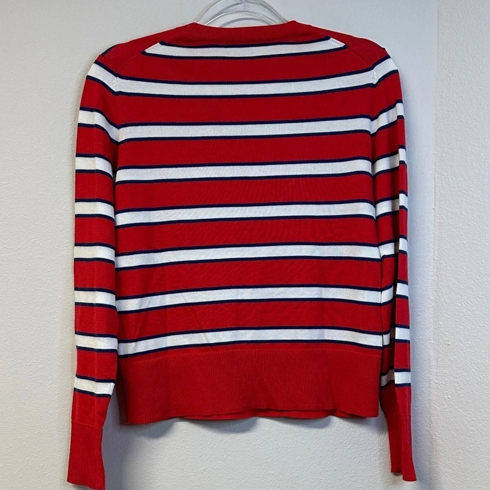 Brooks Brothers 100% Supima Cotton Red Striped Long Sleeve Crewneck Men's S